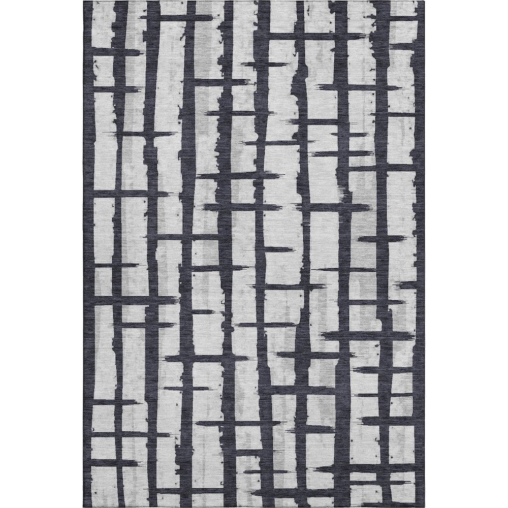 Premium Machine Washable Mayfield AMF872 Black 8' x 10' Rug
