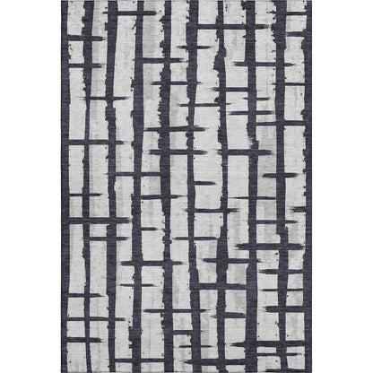 Premium Machine Washable Mayfield AMF872 Black 8' x 10' Rug