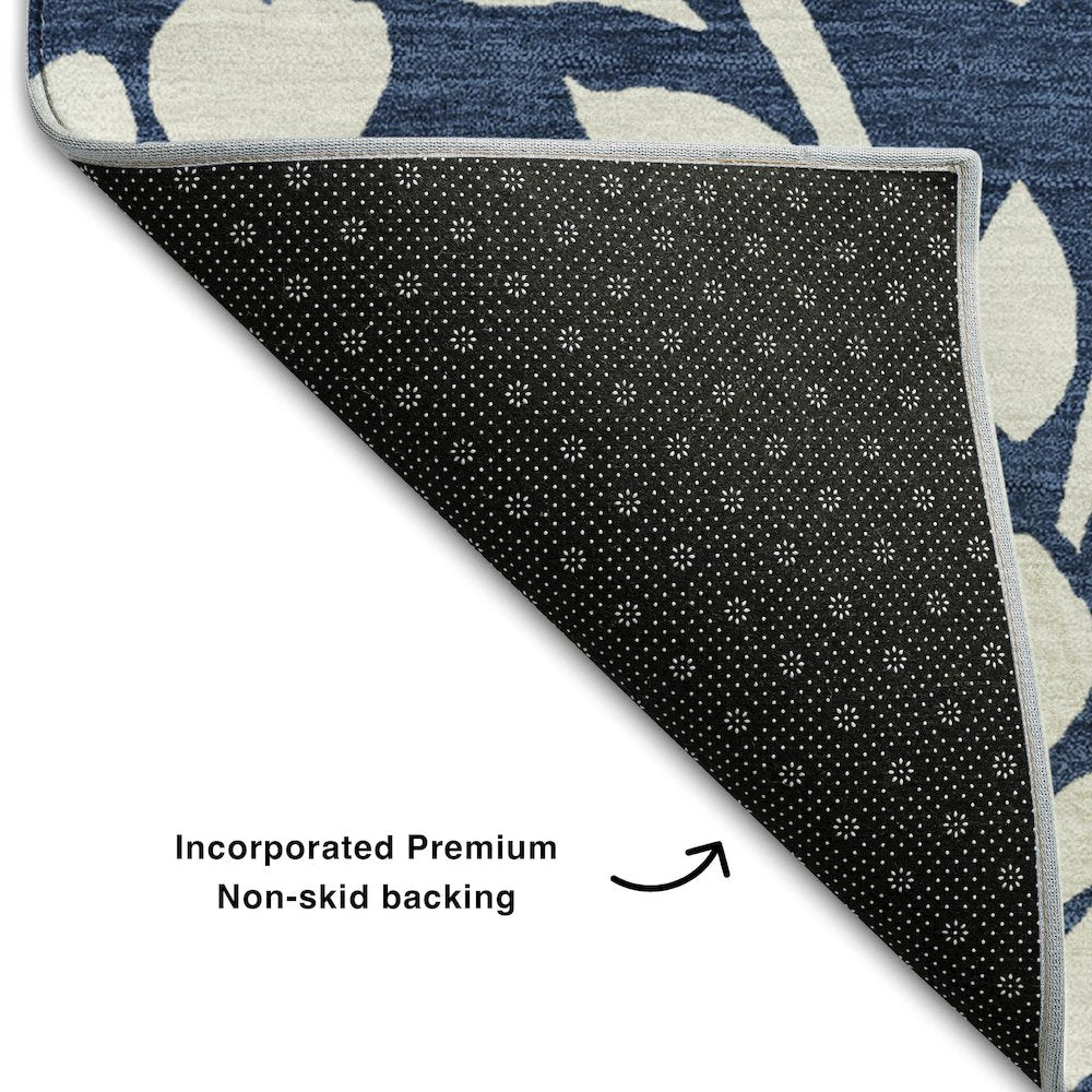 Premium Machine Washable Mayfield AMF875 Navy 3' x 5' Rug