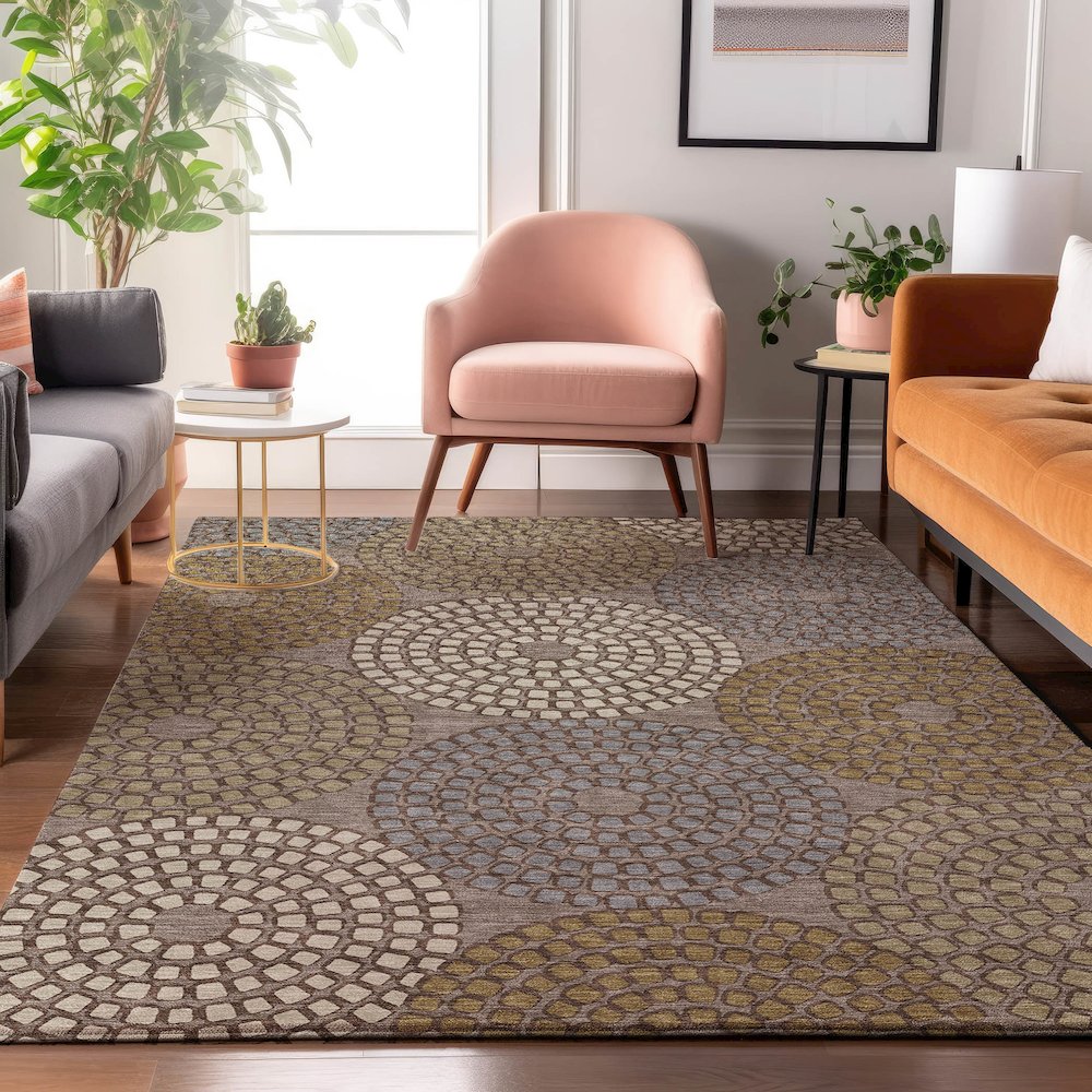 Premium Machine Washable Mayfield AMF882 Taupe 8' x 10' Rug