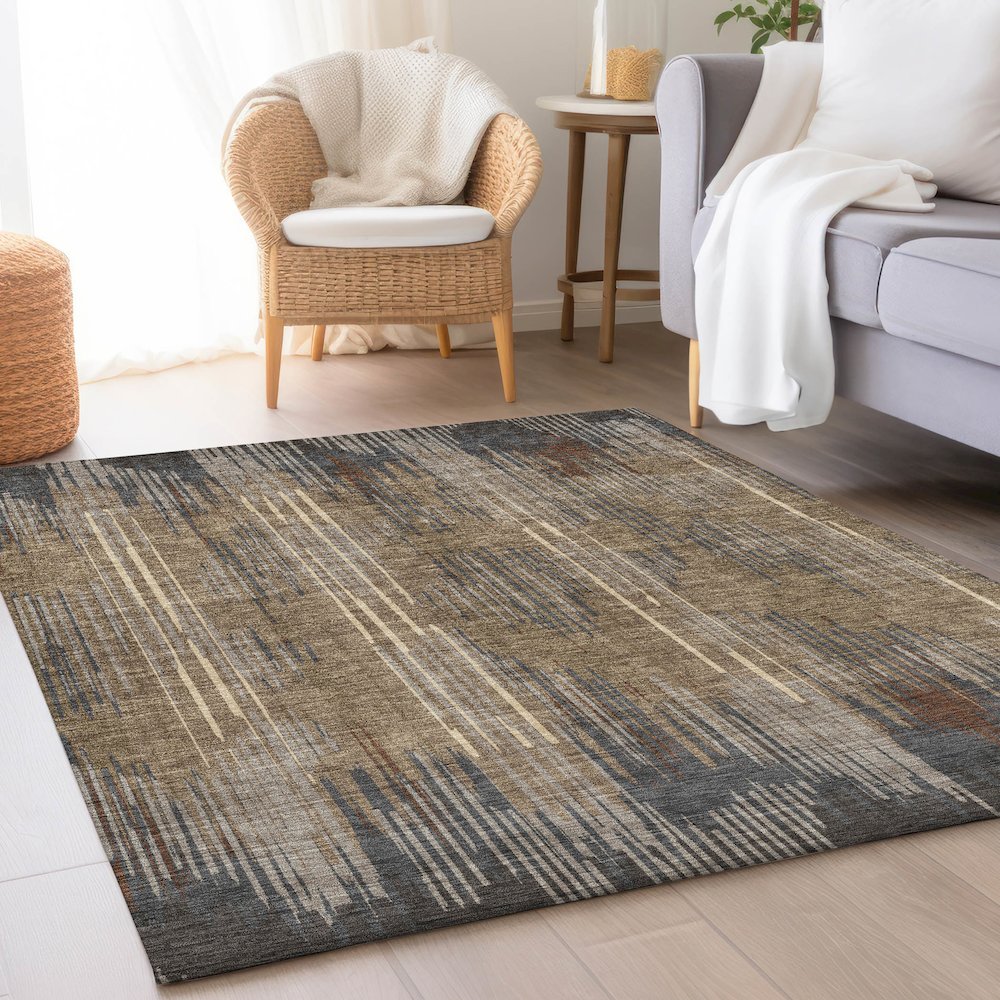 Premium Machine Washable Mayfield AMF893 Taupe 8' x 10' Rug