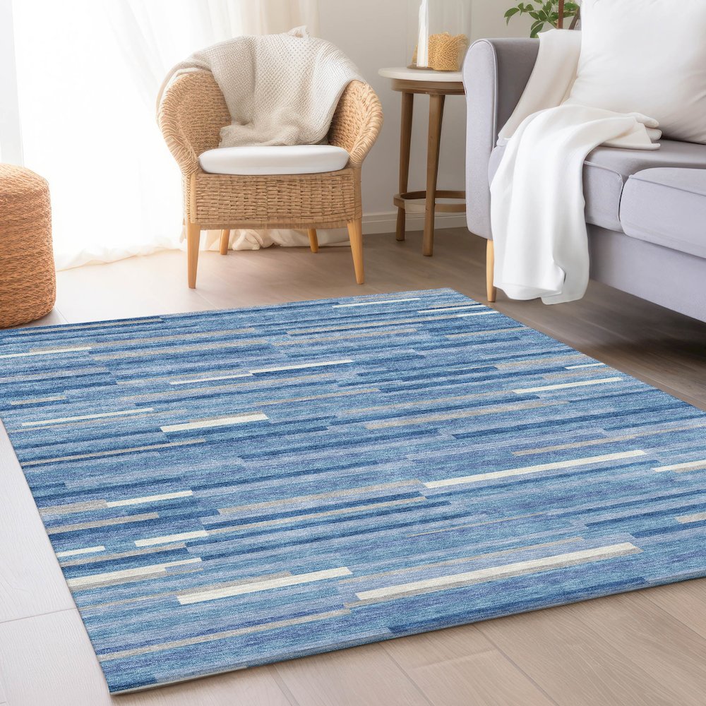 Premium Machine Washable Mayfield AMF894 Sky 8' x 10' Rug