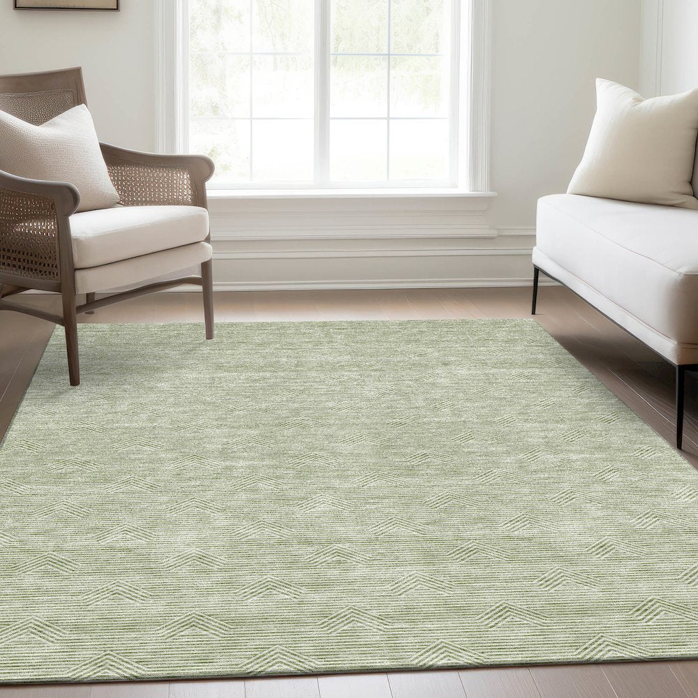 Premium Machine Washable Mayfield AMF910 Aloe 8' x 10' Rug