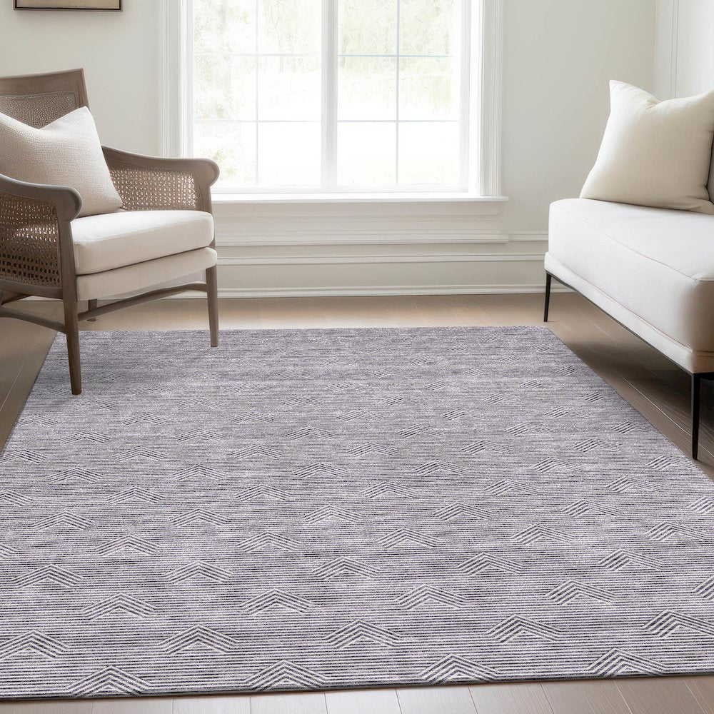 Premium Machine Washable Mayfield AMF910 Purple 8' x 10' Rug