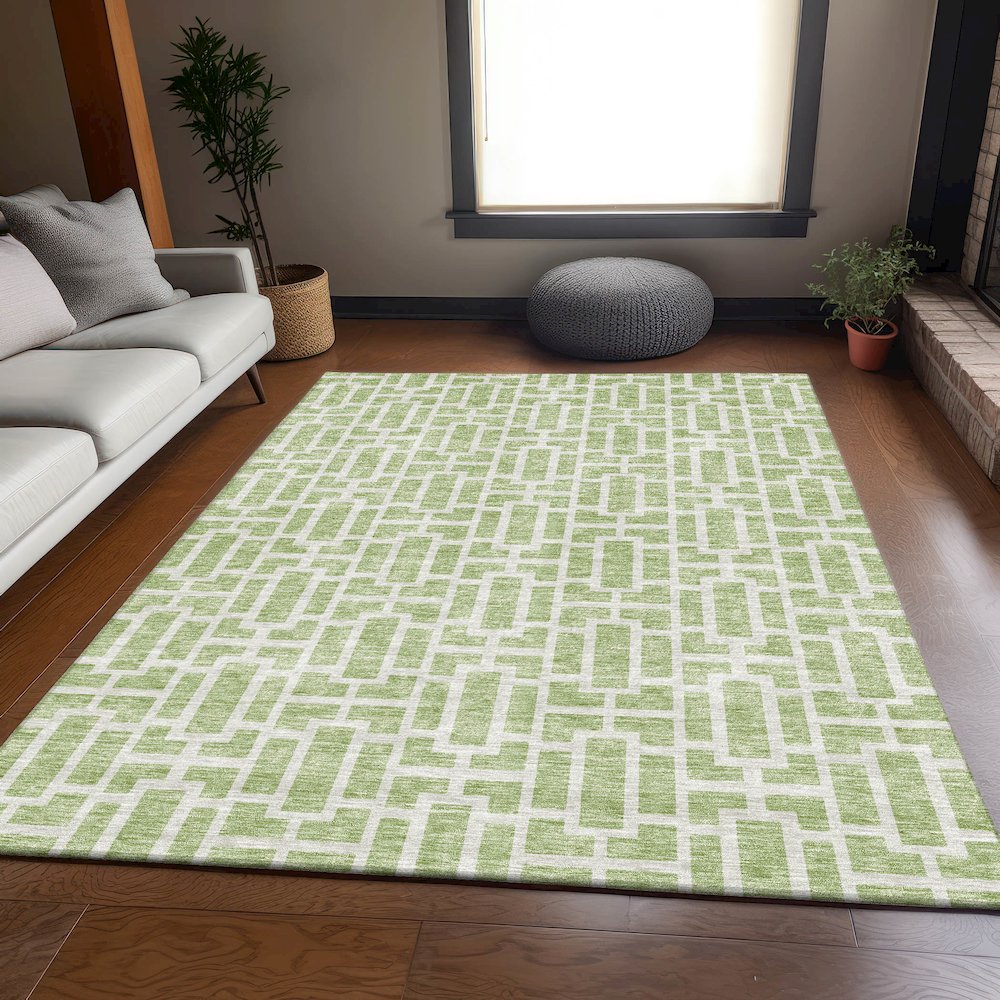 Premium Machine Washable Mayfield AMF916 Aloe 8' x 10' Rug