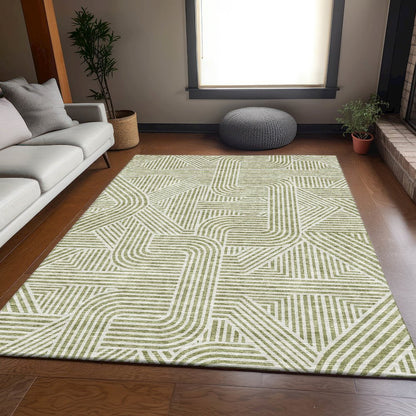 Premium Machine Washable Mayfield AMF917 Aloe 8' x 10' Rug