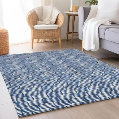 Premium Machine Washable Mayfield AMF918 Navy 8' x 10' Rug