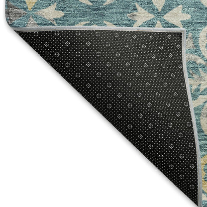 Premium Machine Washable Mayfield AMF930 Teal 3' x 5' Rug