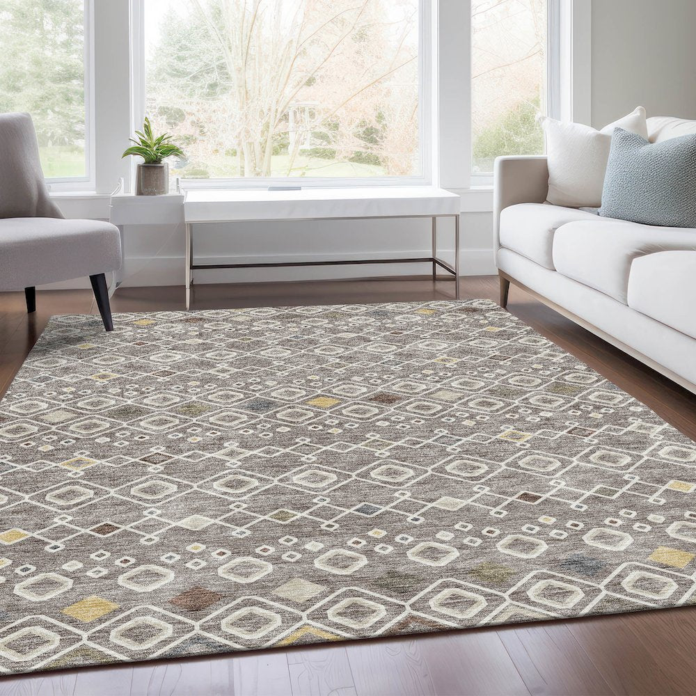 Premium Machine Washable Mayfield AMF938 Taupe 8' x 10' Rug