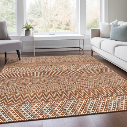 Premium Machine Washable Mayfield AMF939 Paprika 8' x 10' Rug