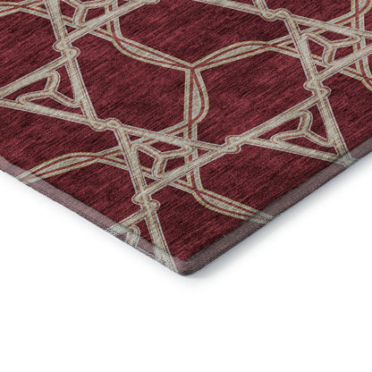 Premium Machine Washable Mayfield AMF959 Burgundy 3' x 5' Rug