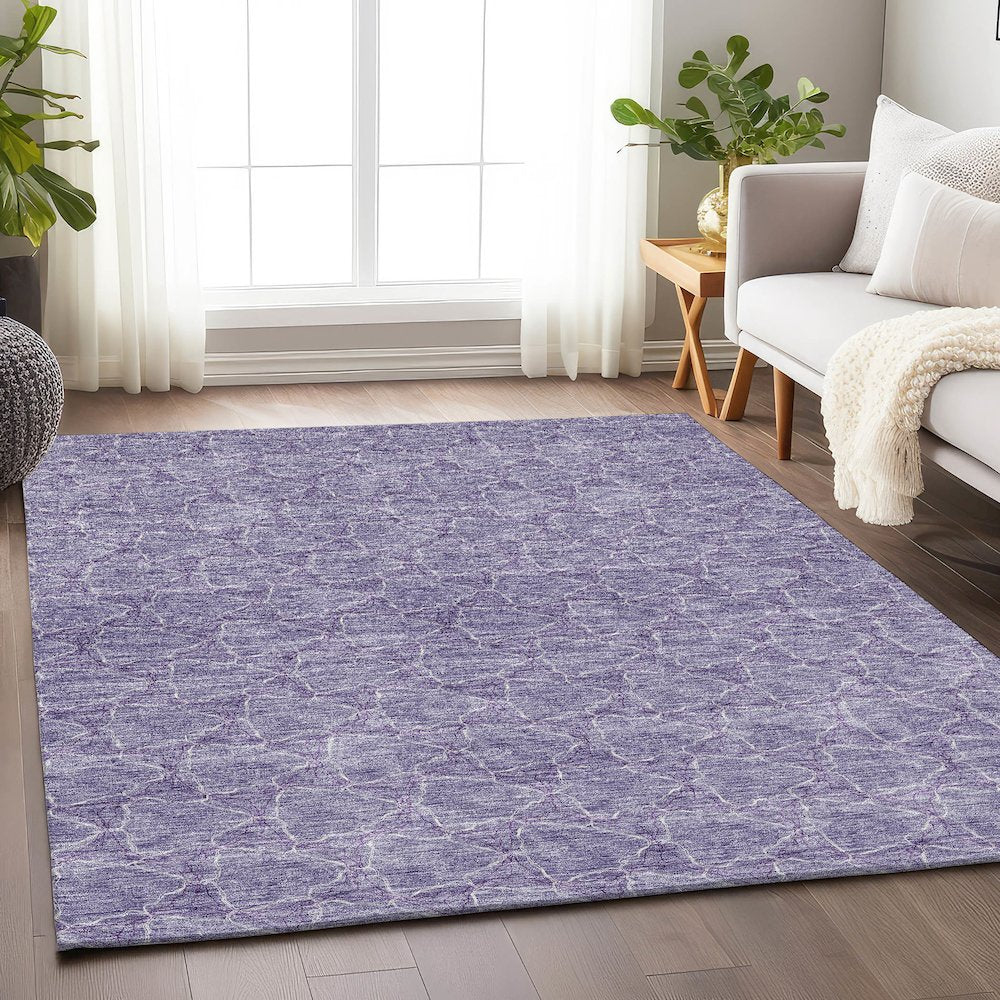 Premium Machine Washable Mayfield AMF960 Lavender 8' x 10' Rug