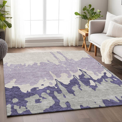 Premium Machine Washable Mayfield AMF961 Purple 8' x 10' Rug