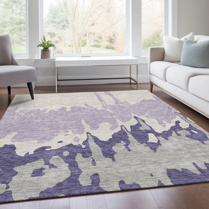 Premium Machine Washable Mayfield AMF961 Purple 8' x 10' Rug