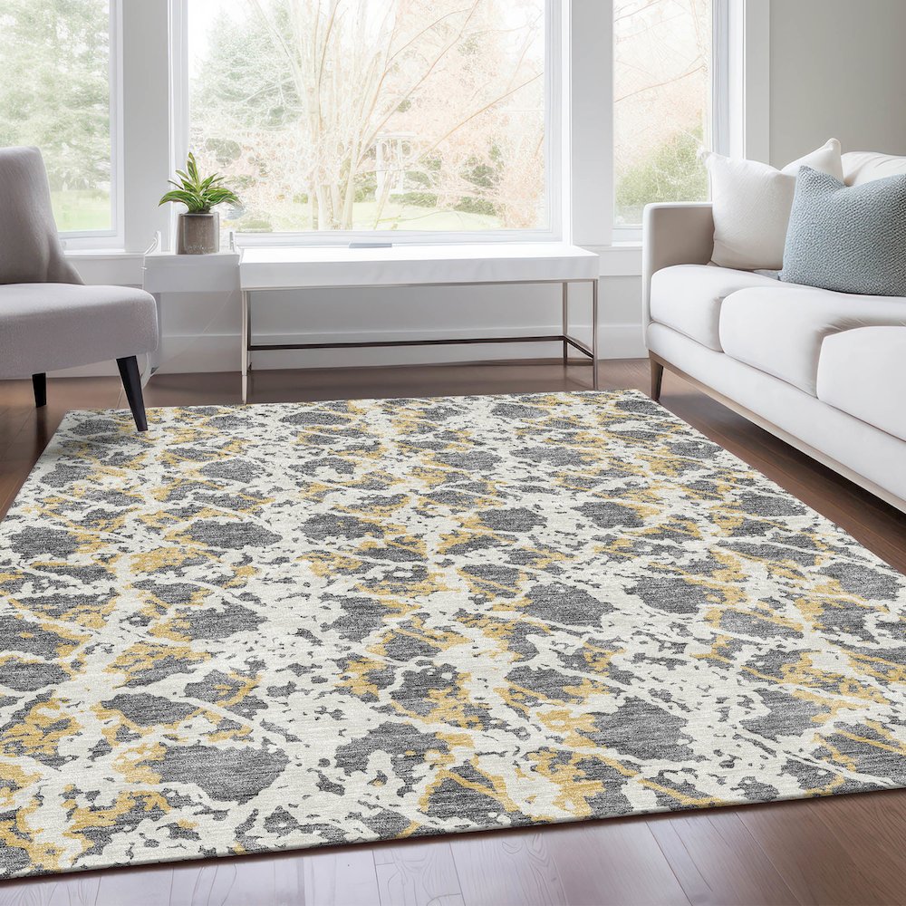 Premium Machine Washable Mayfield AMF969 Gray 8' x 10' Rug
