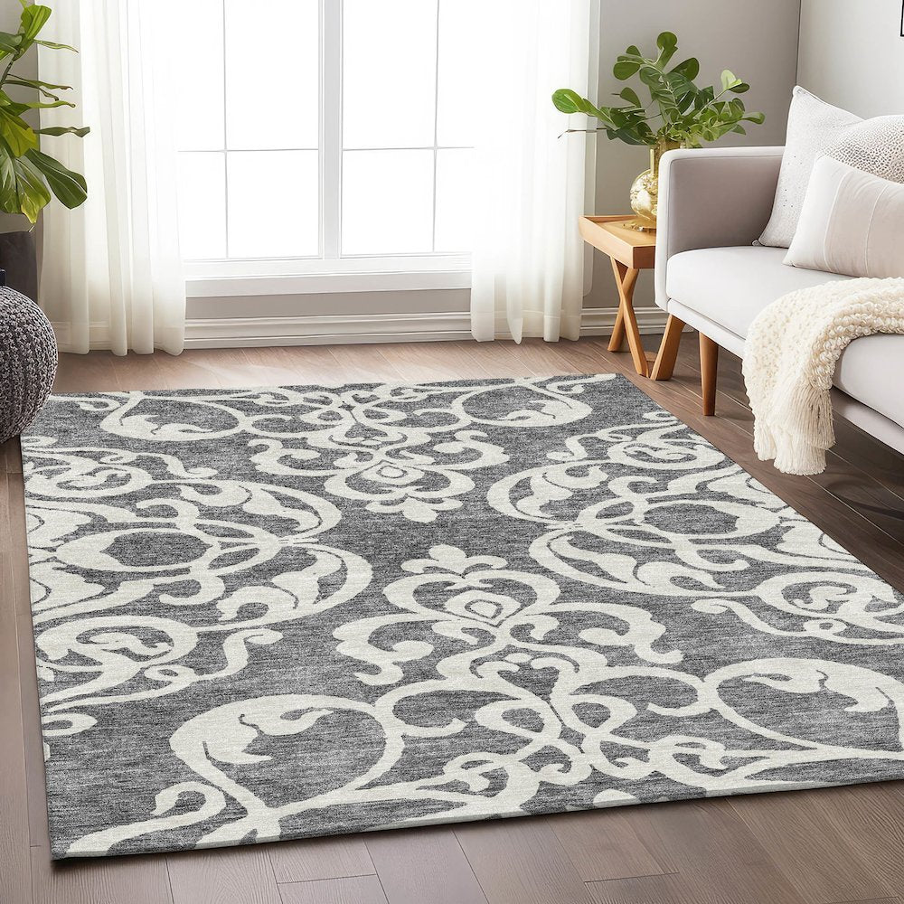 Premium Machine Washable Mayfield AMF973 Gray 8' x 10' Rug