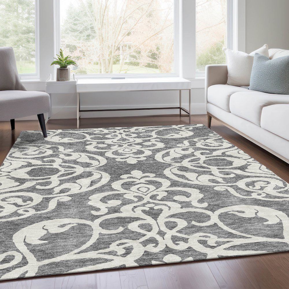 Premium Machine Washable Mayfield AMF973 Gray 8' x 10' Rug