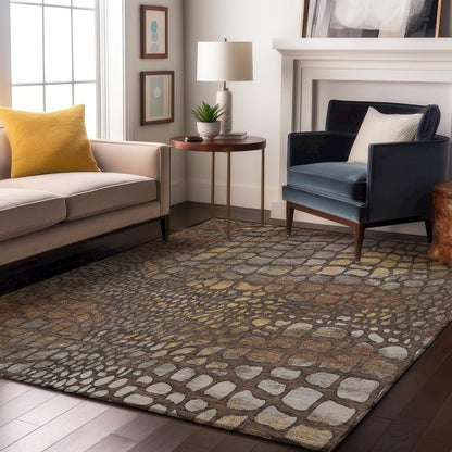 Premium Machine Washable Mayfield AMF988 Chocolate 8' x 10' Rug