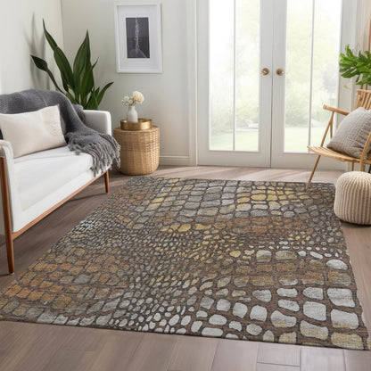 Premium Machine Washable Mayfield AMF988 Chocolate 8' x 10' Rug