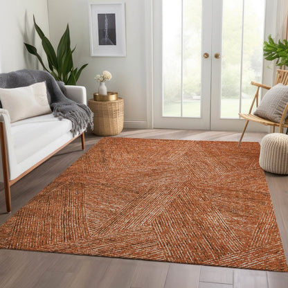 Premium Machine Washable Mayfield AMF991 Copper 8' x 10' Rug