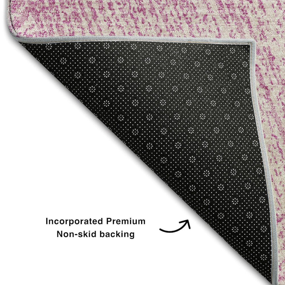 Premium Machine Washable Mayfield AMF991 Pink 3' x 5' Rug