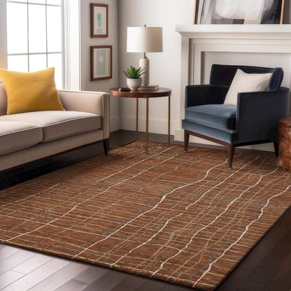 Premium Machine Washable Mayfield AMF998 Paprika 8' x 10' Rug