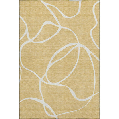 Premium Machine Washable Mayfield AMF999 Gold 8' x 10' Rug