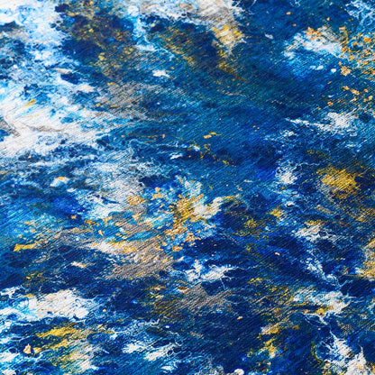 Karina Blue Modern Abstract 9' x 12' Area Rug Blue AKC47