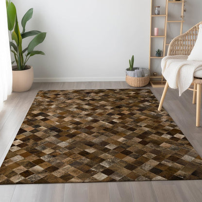 Luxury Washable Indoor/Outdoor Bozeman Brown 8' x 10' Rug
