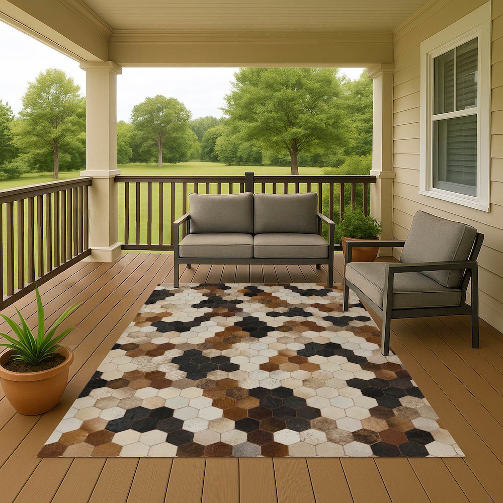 Luxury Washable Indoor/Outdoor Bozeman Dune 8' x 10' Rug