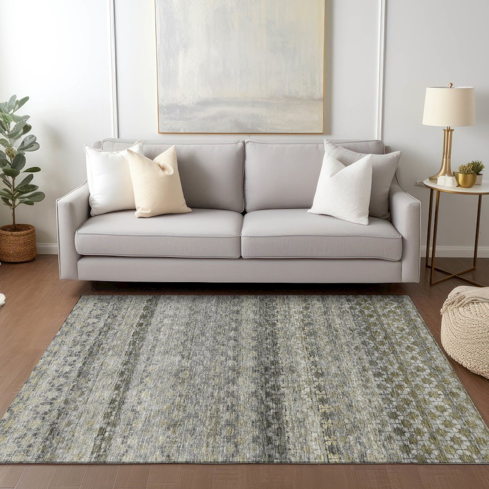 Luxury Washable Indoor/Outdoor Burano Pewter 8' x 10' Rug