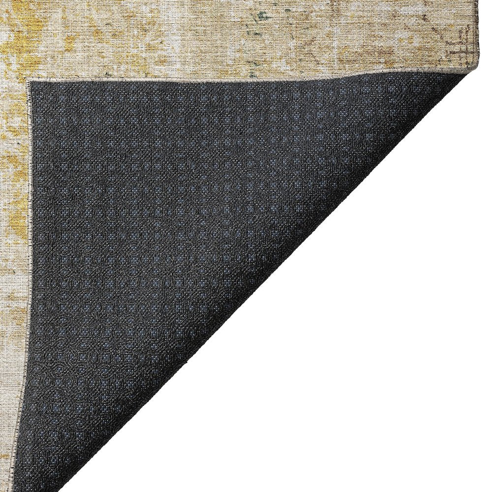Luxury Washable Indoor/Outdoor Burano Gold 3' x 5' Rug