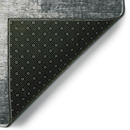 Rylee Black Transitional Abstract 9' x 12' Area Rug Black ARY31