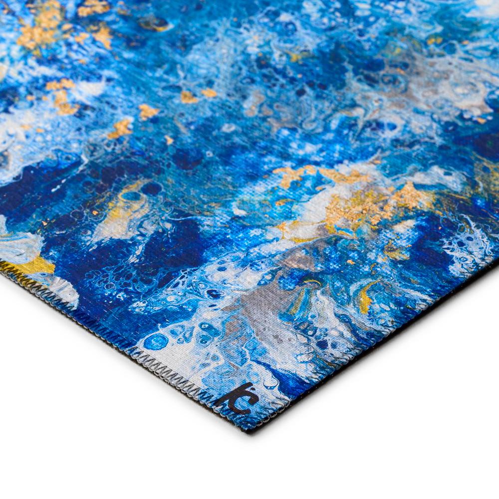 Karina Blue Modern Abstract 9' x 12' Area Rug Blue AKC47