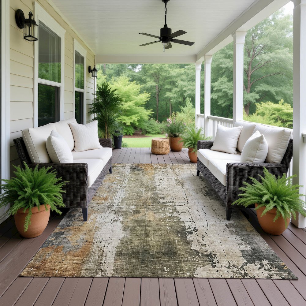 Luxury Washable Indoor/Outdoor Kochi Putty 8' x 10' Rug