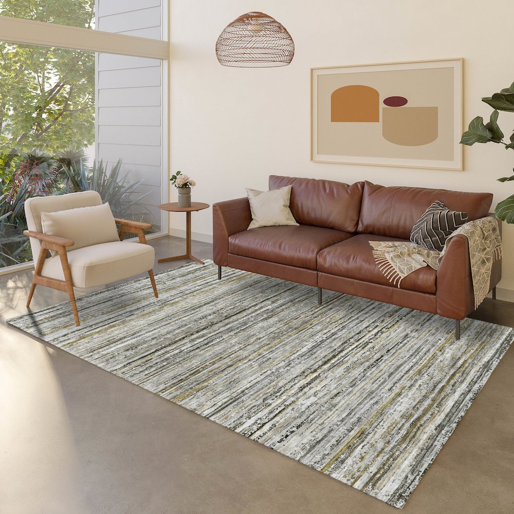 Luxury Washable Indoor/Outdoor Kochi Pewter 8' x 10' Rug