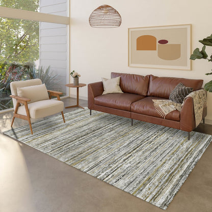 Luxury Washable Indoor/Outdoor Kochi Pewter 8' x 10' Rug