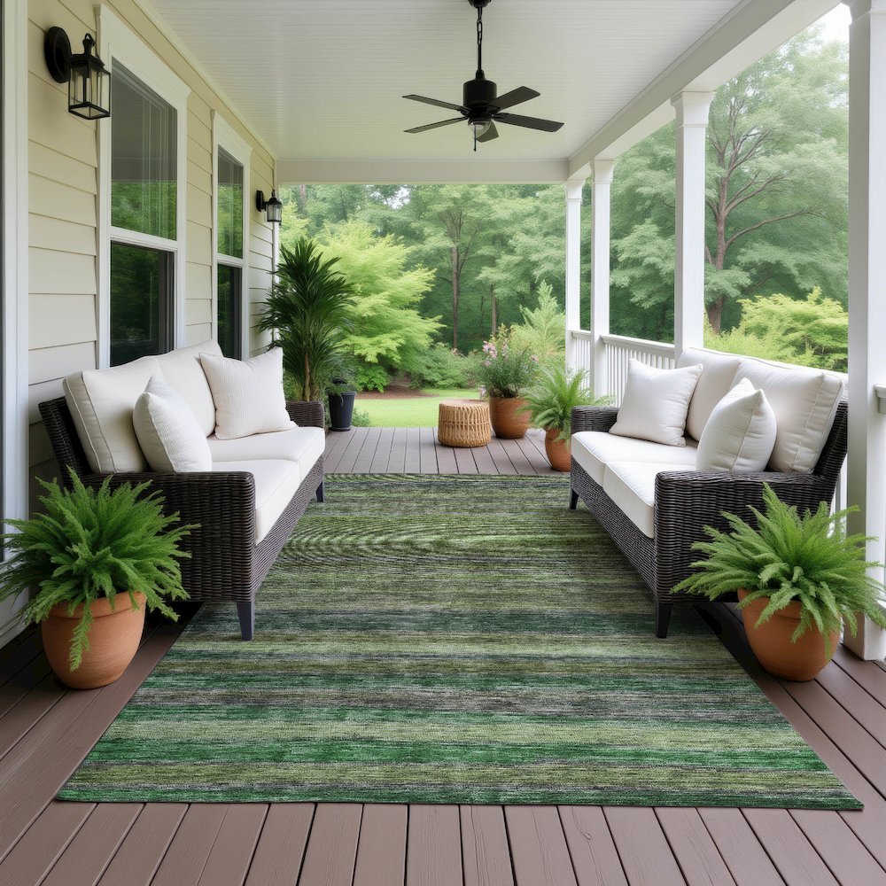 Luxury Washable Indoor/Outdoor Kochi Aloe 8' x 10' Rug