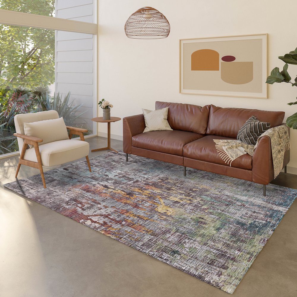 Luxury Washable Indoor/Outdoor Kochi Plum 8' x 10' Rug