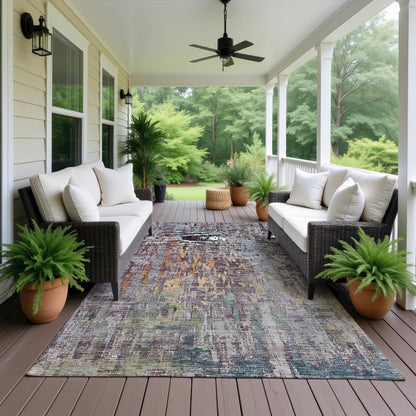 Luxury Washable Indoor/Outdoor Kochi Plum 8' x 10' Rug