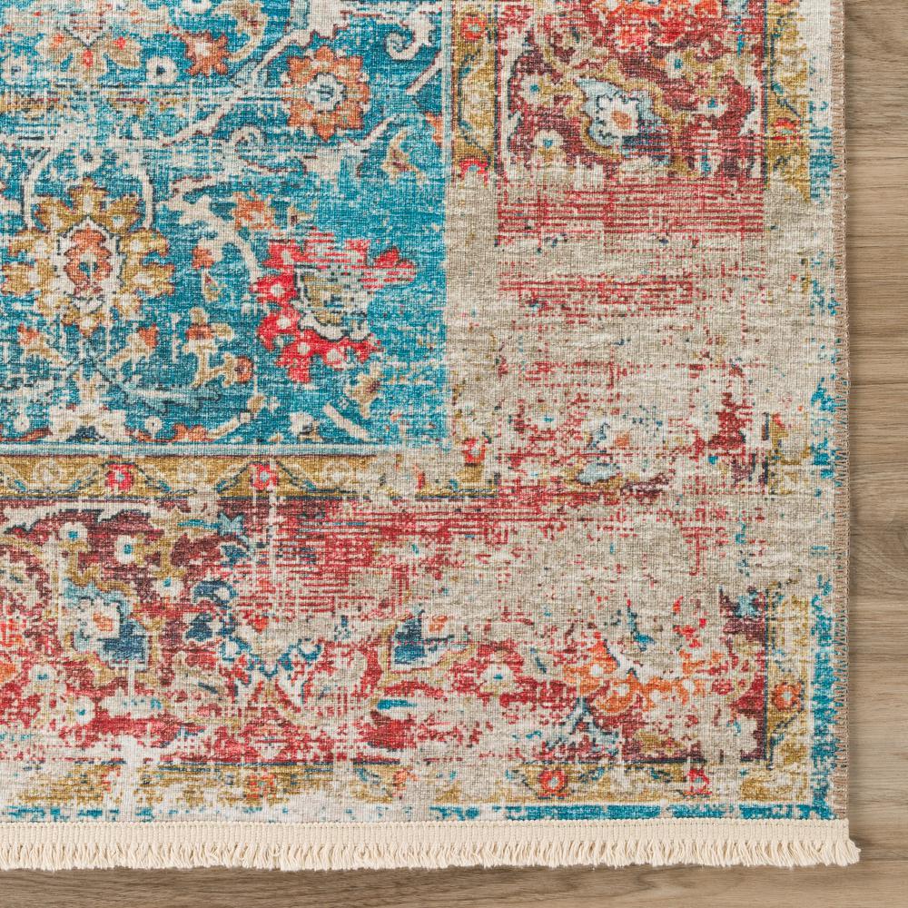 Indoor/Outdoor Marbella MB2 Mediterranean Washable 4' x 4' Round Rug