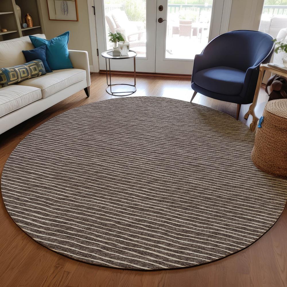 Indoor/Outdoor Laidley LA1 Chocolate Washable 8' x 8' Rug