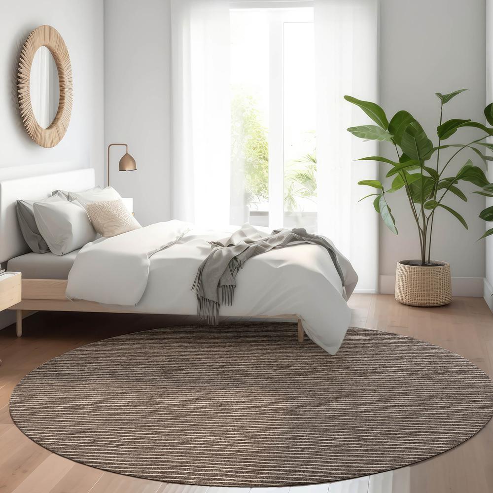 Indoor/Outdoor Laidley LA1 Chocolate Washable 8' x 8' Rug