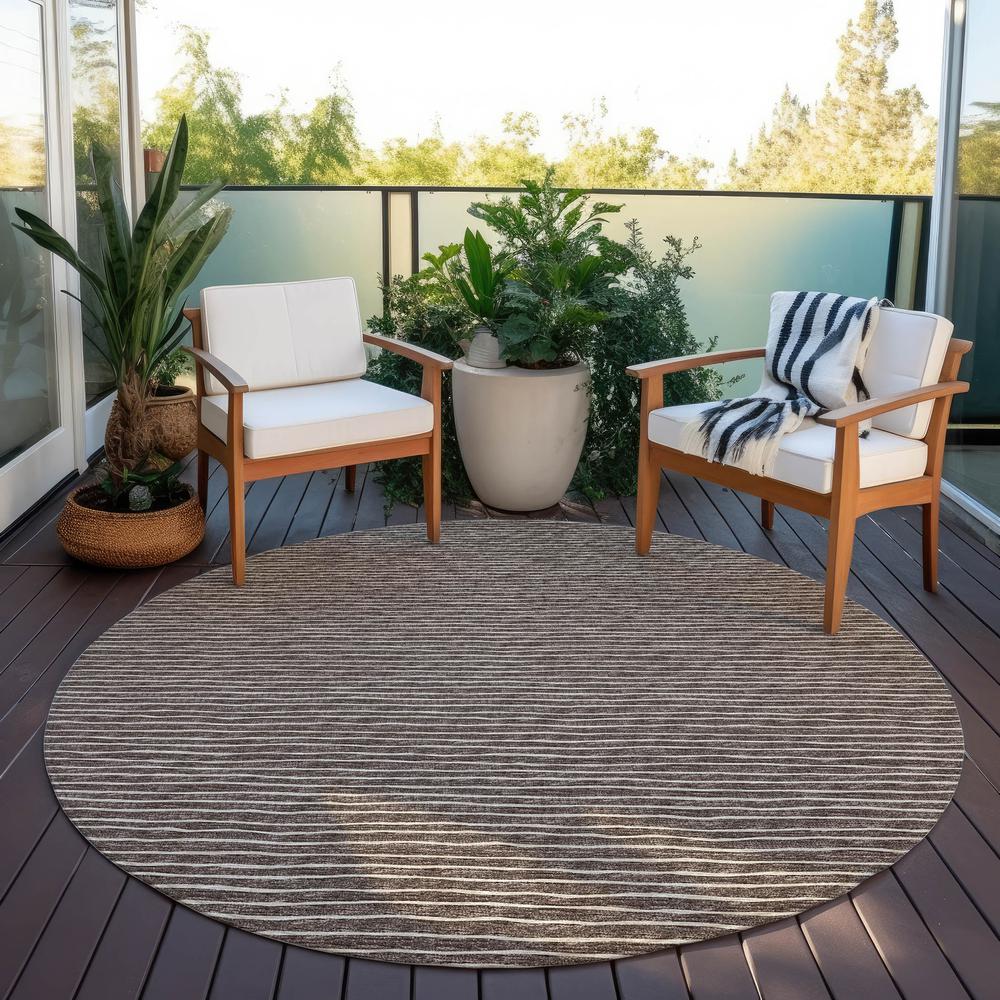 Indoor/Outdoor Laidley LA1 Chocolate Washable 8' x 8' Rug