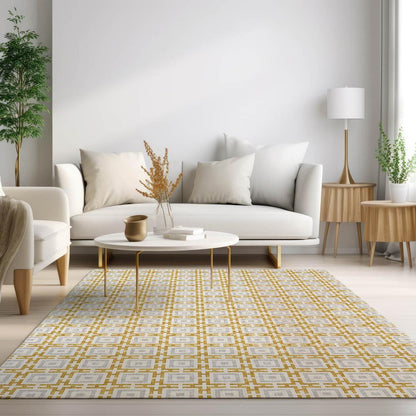 Indoor/Outdoor Marlo MO1 Gold Washable 8' x 10' Rug