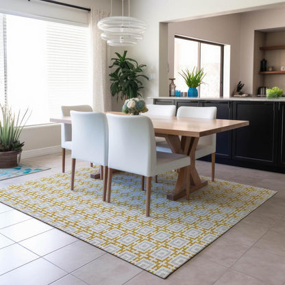 Indoor/Outdoor Marlo MO1 Gold Washable 8' x 10' Rug