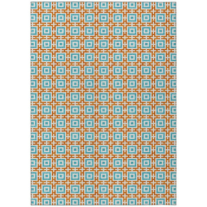 Indoor/Outdoor Marlo MO1 Orange Washable 2'3" x 7'6" Rug