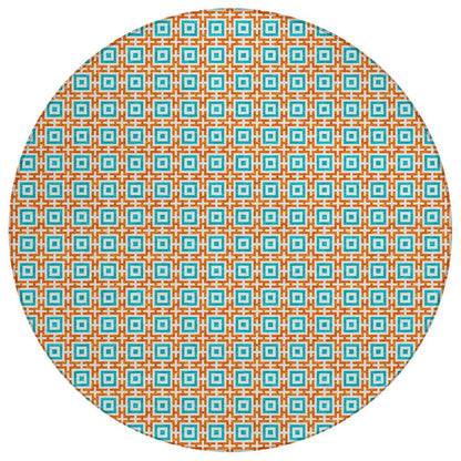 Indoor/Outdoor Marlo MO1 Orange Washable 8' x 8' Rug