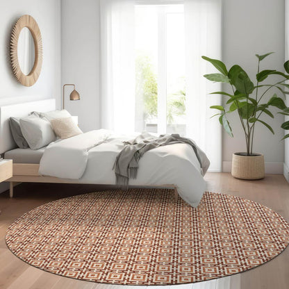 Indoor/Outdoor Marlo MO1 Paprika Washable 8' x 8' Rug