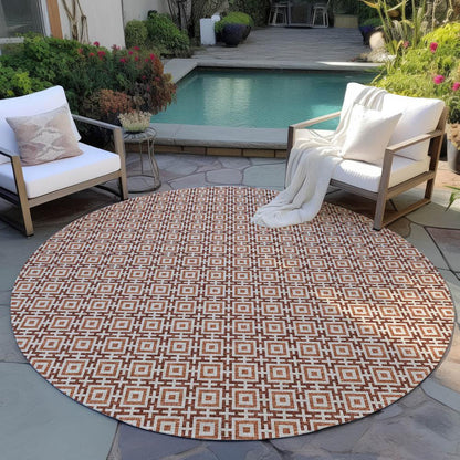 Indoor/Outdoor Marlo MO1 Paprika Washable 8' x 8' Rug